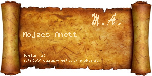 Mojzes Anett névjegykártya